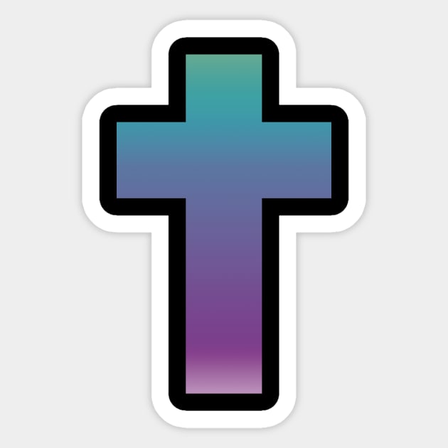 Rainbow cross Sticker by Nekomoon